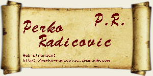 Perko Radicović vizit kartica